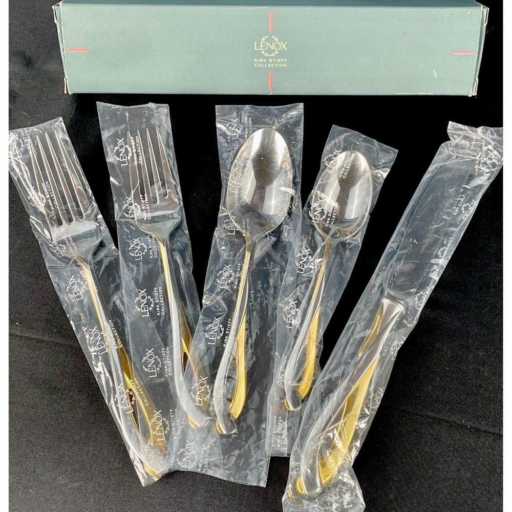 Lenox Debut Gold Stainless Flatware 5 Piece Place Setting 9823092 New
